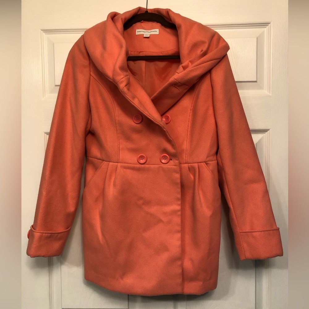 New York & Co pink double breasted pea coat M